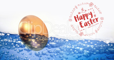 Composite image of happy easter red logo against a white background