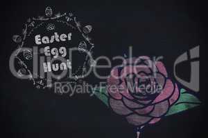 Composite image of easter egg hunt logo against a black background