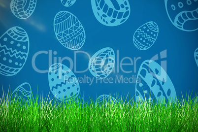 Composite image of grass and white background
