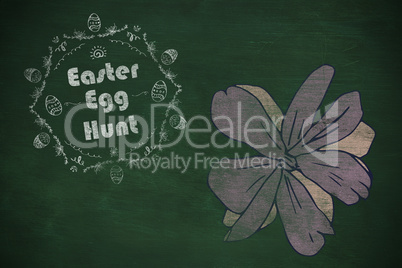 Composite image of easter egg hunt logo against a black background