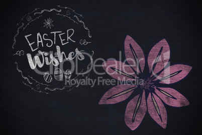 Composite image of easter wishes logo against black background