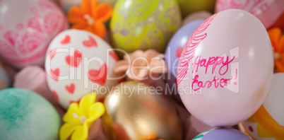 Painted easter eggs with different designs