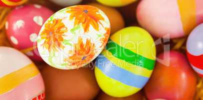 Colorful painted easter eggs