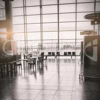 Empty seats at airport terminal