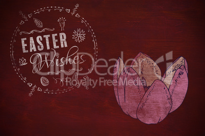 Composite image of easter wishes logo against black background