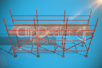 Composite image of 3d illustrative image of red metal structure