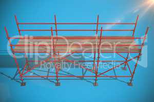 Composite image of 3d illustrative image of red metal structure