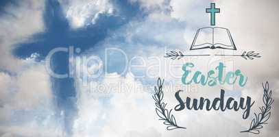 Composite image of easter message