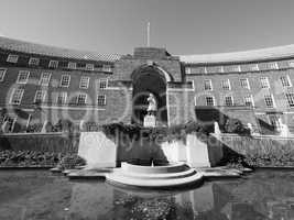 City Hall in Bristol in black and white