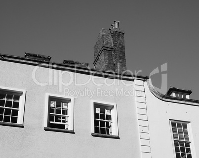 Traditional british homes in black and white