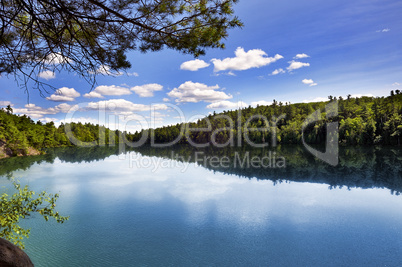 Beautiful Serene Lakeview at Pink Lake in Gatineau park, Ottawa,