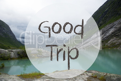 Lake With Mountains, Norway, Text Good Trip