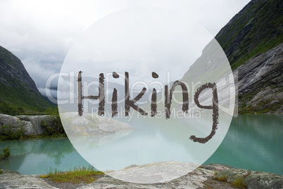 Lake With Mountains, Norway, Text Hiking