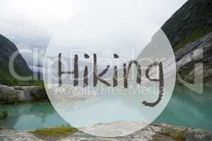 Lake With Mountains, Norway, Text Hiking
