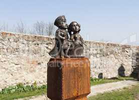 Mini-statue of Countess Ilona Zrini and Count Imre Tekeli in castle Palanok photo, Mukachevo, Ukraine