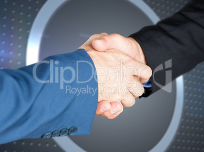 Composite image of male executives shaking hands