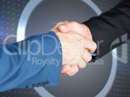 Composite image of male executives shaking hands