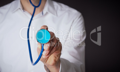 Hand with a stethoscope