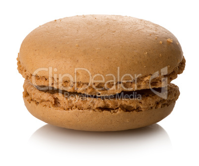 Caramel macaron isolated