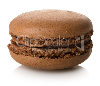 Chokolate macaron isolated