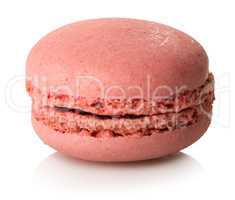 Raspberry macaron isolated