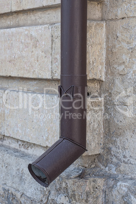 Metal brown pipe for a drain