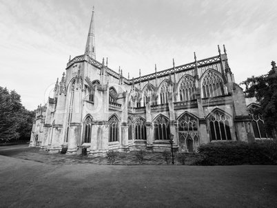 St Mary Redcliffe in Bristol in black and white