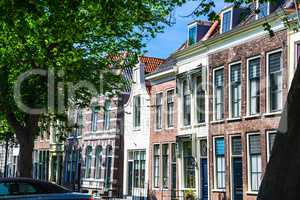 Facades of old houses in Holland