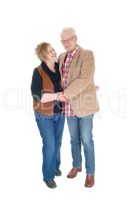 Lovely senior couple standing.