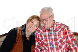 Lovely senior couple in closeup.