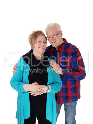 Lovely senior couple hugging.