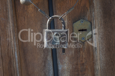 Old rusty closed lock