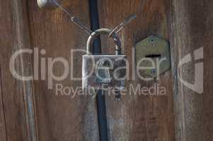 Old rusty closed lock