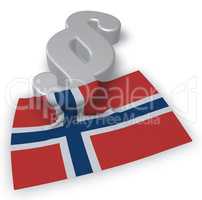 paragraph symbol und norwegische flagge - 3d illustration