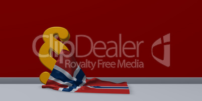 paragraph symbol und norwegische flagge - 3d illustration