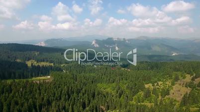 Aerial panoramic mountains landscape