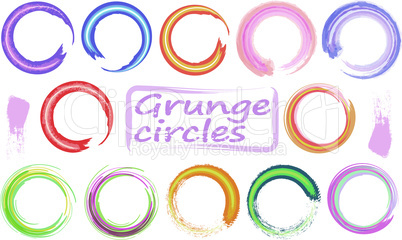 Set of empty scribble circles, vector design elements grunge template