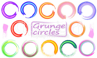 Set of empty scribble circles, vector design elements grunge tem