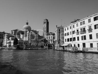 Canal Grande in Venice in black and white