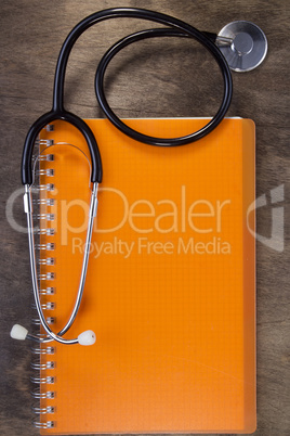 Stethoscope and notebook