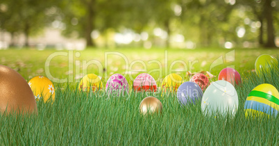 Easter eggs in the park.