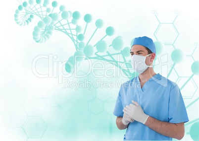 Nurse ( men) with with and blue background