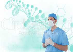 Nurse ( men) with with and blue background