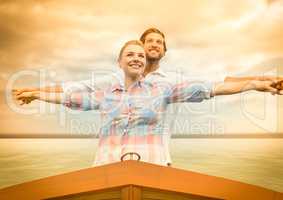 Couple in a boat.