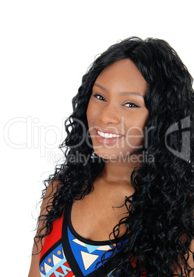 Headshot of smiling African woman.