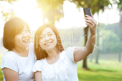 Woman taking selfie