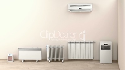 Electric heaters in the room