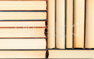 Background the stacks of old books