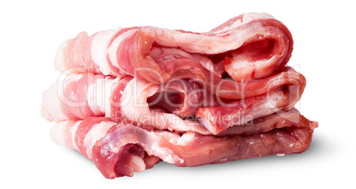 Bacon strips arranged in layers