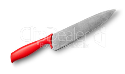 Big kitchen knife with red handle